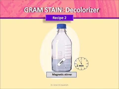 Gram stain: Preparation of  decolorizer