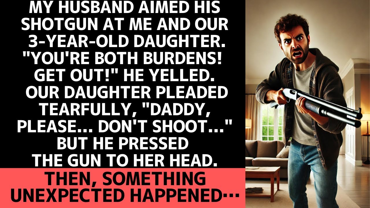My husband aimed a shotgun at us, but then something unexpected happened…
