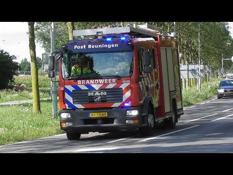 Prio 1 TS 08-4231 met spoed naar ongeval letsel A50 Ewijk
