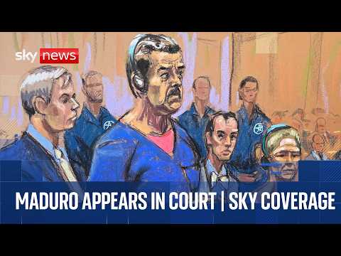 Maduro pleads not guilty and tells court 'I am a decent man' | Sky News coverage outside court