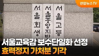 서울교육감 보수단일화 선정 효력정지 가처분 기각 / 연합뉴스TV (YonhapnewsTV)