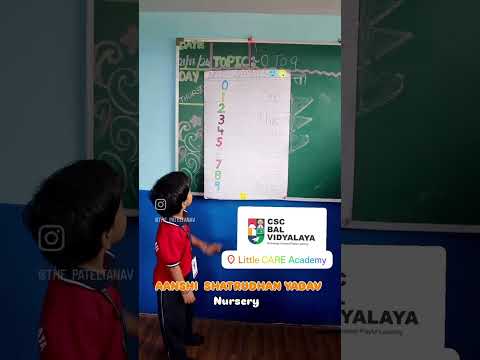1 to 9 number by CSC Bal Vidyalaya Valwada Nursery