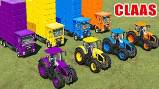 TRANSPORT OF COLORS! MAKING SILAGE BALE & TRANSPORT to SELL POINT w/ TRUCK & TRACTORS! FS22