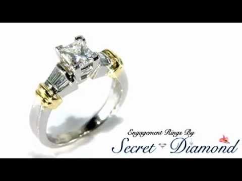 Two Tone Princess Diamond Engagement Ring (2 Toned)
