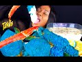 BABY REVEAL TAKIS BLUE HEAT FRIED KING CRAB SEAFOOD BOIL MUKBANG LOBSTER ALFREDO SAUCE