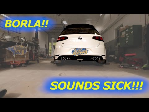 2017 VW Golf R Borla S Type Cat Back Exhaust Install How To and Sound Clip