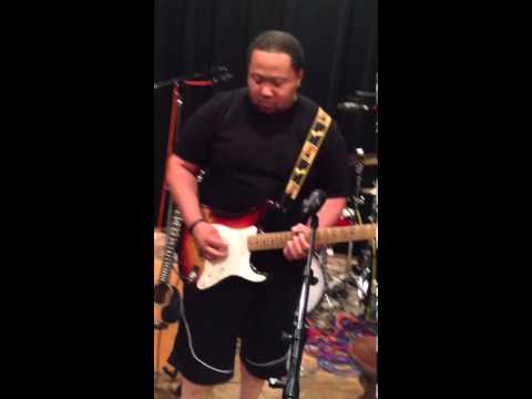 Fooling around in the studio.