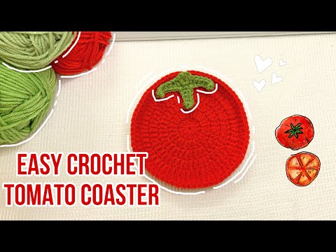How To Crochet Tomato Coaster 🍅 | Cute and Easy | Beginner Friendly Tutorial