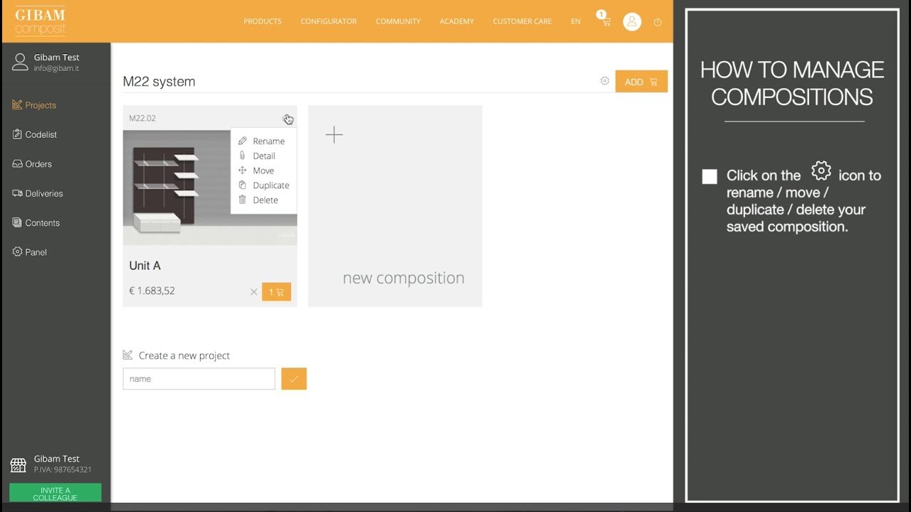 Manage compositions