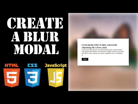 Create A Blur Modal With Html Css Javascript Javascript