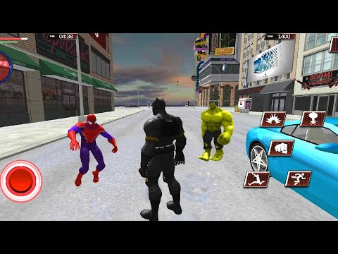 Panther Hero City Battle | Super Panther Hero Vs Spider Villain Vs Monster Hulk - Android GamePlay
