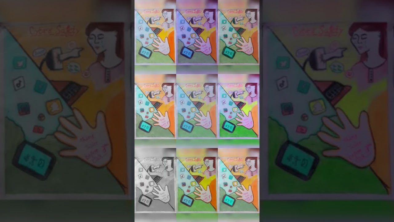 Poster on cyber safety #My Art Book #Simran #shorts