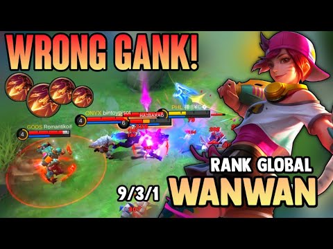 WRONG GANK!! WANWAN BEST BUILD 2021 | TOP GLOBAL WANWAN GAMEPLAY | MOBILE LEGENDS✓