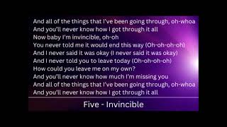 Five - Invincible [Lyrics]