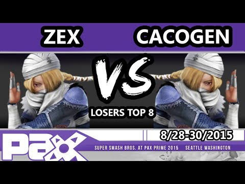 PAX Prime 2015 - Zex (Sheik) Vs. Cacogen (Sheik) - Losers Top 8 - Smash Wii U