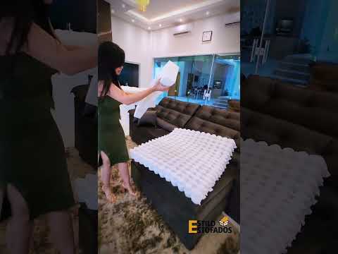 Sofá Paris Premium 2,90m e 2,50m Pronta Entrega em Marrom e Cinza ESTILO ESTOFADOS