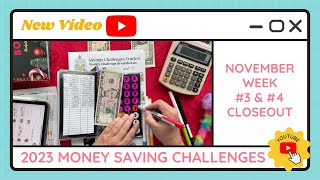 Cash Stuffing Money Saving Challenges for Week #3 & #4 of November - TracEy Monster Savings on Etsy