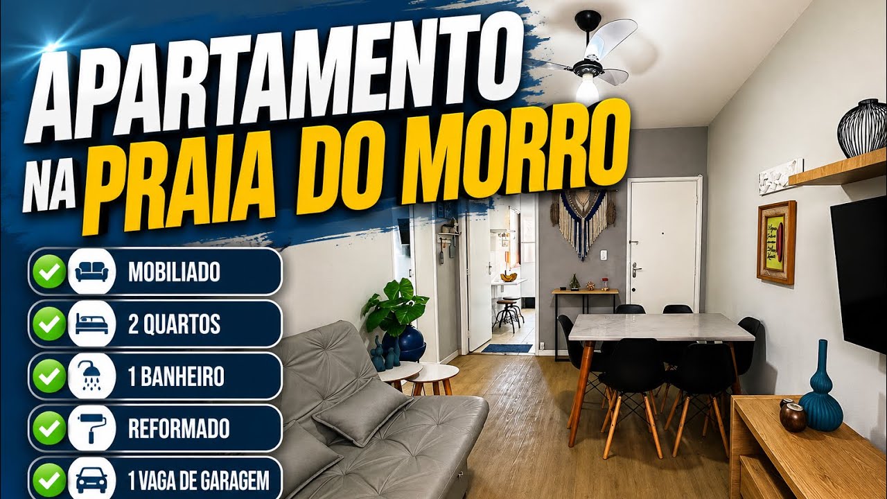 Apartamento reformado, mobiliado, 2 quartos e 1 vaga marcada