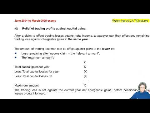 Chapter 6 Tax Adjusted Trading Losses – Individuals (part 3) -  ACCA TX-UK Taxation (FA 2023)