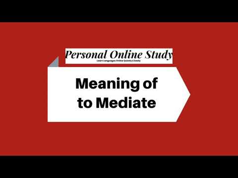 Meaning of Mediate