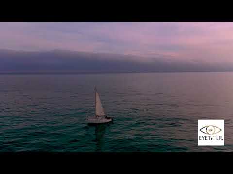 4k Aerial coastline mediterranean sea Barcelona