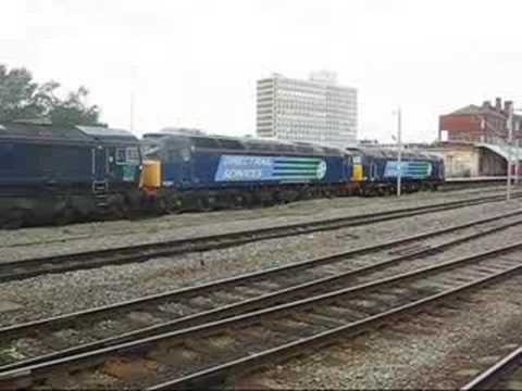 DRS 57010 & 57011 scream and clag @ Crewe (16/08/08)