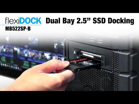 Serveris Icy Dock 2 x 2,5 colio SATA / SAS Hotswap flexiDOCK (MB522SP-B) lizdas video