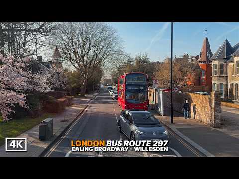 London Bus Ride 397 | Front Seat Upper Deck POV | Early Signs of Spring from West to Northwest | 4K