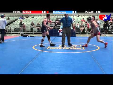 Cohl Fulk vs. Phil Downing at 2013 Junior Nationals - FILA - FS