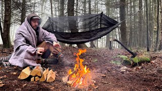 Solo Winter Hammock Camping | A Freezing Night in the Woods