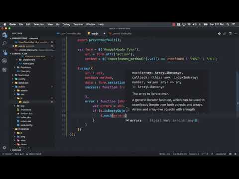 Laravel 5 7 AJAX CRUD 06 Make Server Side Validation and Storing Data into Database