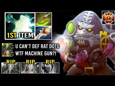 MACHINE GUN Rapier Mjollnir Sniper Mid vs Rat Doto Epic Rax Def in Top Rank 10k MMR Game Dota 2