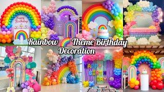 Rainbow Theme Birthday Decoration Ideas/Kids Birthday Party Decorations/Birthday Party Decor Ideas