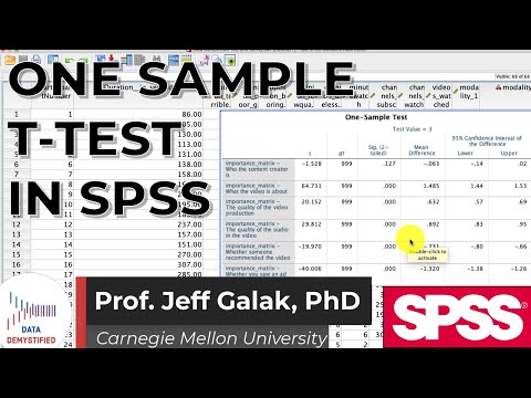 One Sample t-Test in SPSS Tutorial (SPSS Tutorial Video #12)