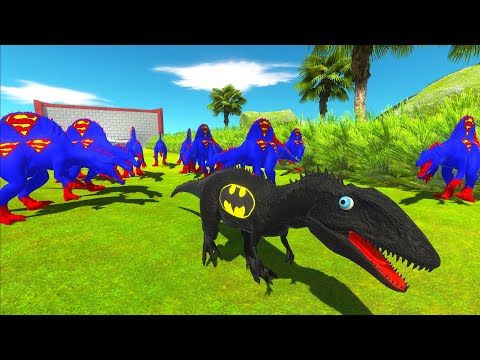 RACE TO ESCAPE SUPERMAN SPINOSAURUS - Animal Revolt Battle Simulator