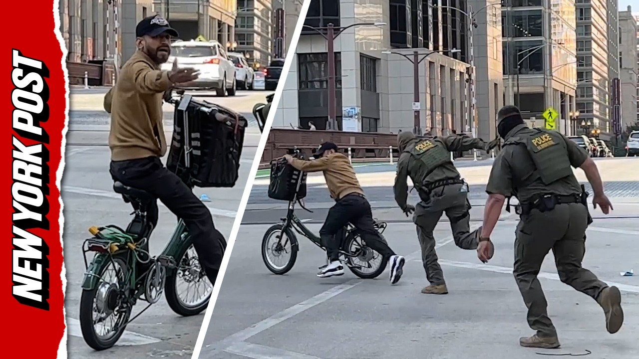 EXCLUSIVE: ICE Agents Chase Man on Bicycle in Downtown Chicago — Christopher Sweat GrayStak