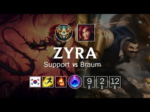 Zyra Support vs Braum - KR Challenger Patch 8.23