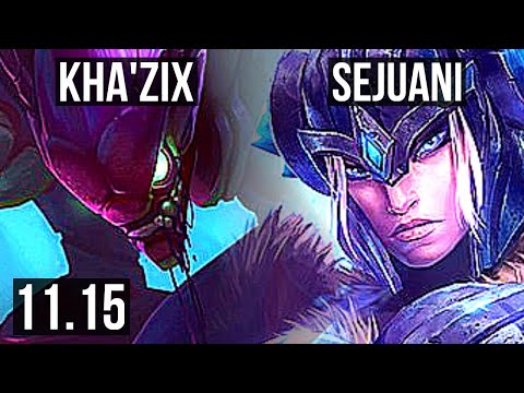 KHA'ZIX vs SEJUANI (JUNGLE) | Rank 1 Kha, 2/0/3, Rank 25 | EUW Challenger | v11.15