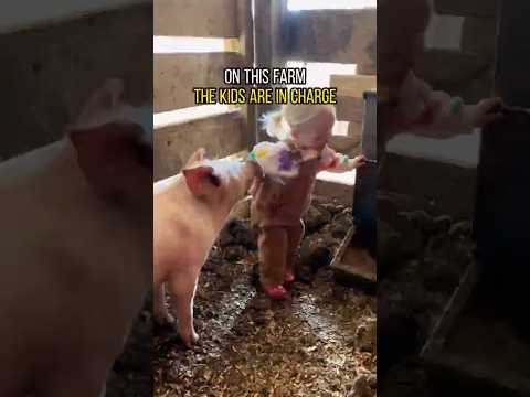 On This Farm, The Kids Run Everything 😂 #farmlife #kids #funny #shorts