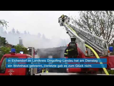 Haus in Eichendorf im Landkreis Dingolfing-Landau in Flammen