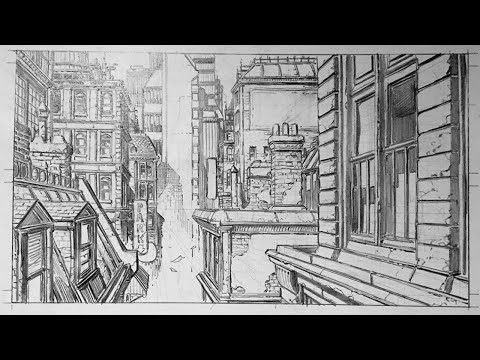 Buildings in One Point Perspective for Comics {Part 1}