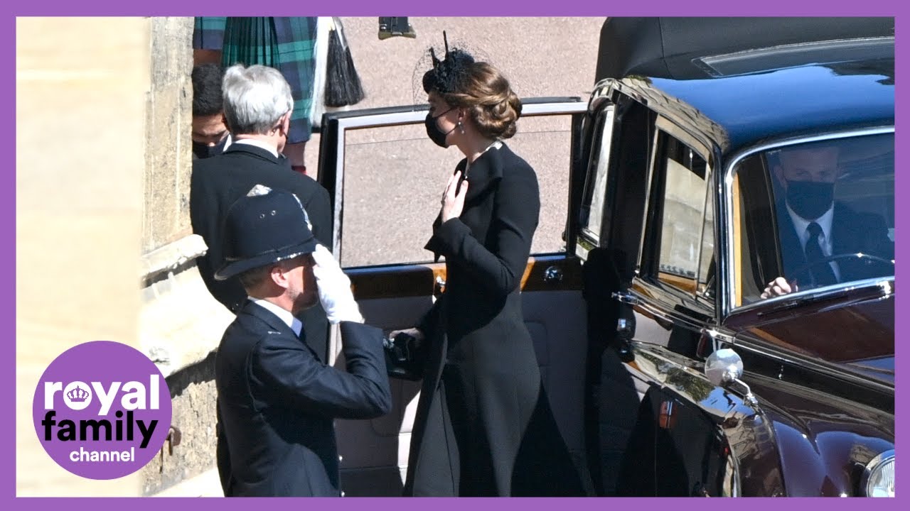 Duchess of Cambridge, Princess Beatrice and Zara Tindall Arrive For Prince Philip's Funeral