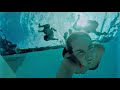 UNDERWATER SWIMMING IN A DEEP POOL Girls Vs Boy