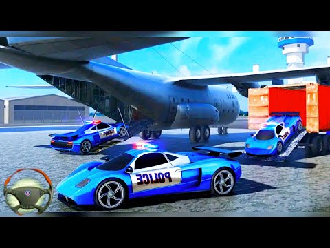Transporting Cop Vehicles in Cargo Plane - Police Car Transporter Simulator - Android Gameplay