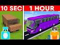 10 Second Vs 1 Hour Bus House Build Challenge In Minecraft