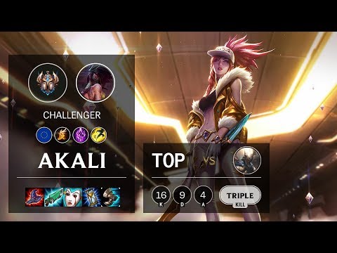 Akali Top vs Pantheon - EUW Challenger Patch 10.9