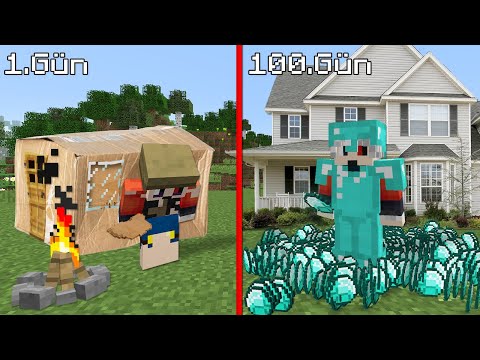 1$ 1 GÜN VS 1000$ 100 GÜN - Minecraft