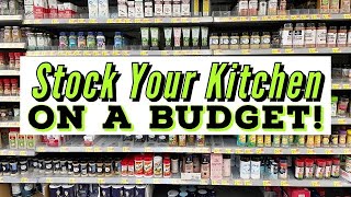 $5 BUDGET to STOCK YOUR KITCHEN // 28 CHEAP ITEMS to buy for BUDGET COOKING