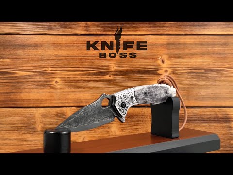 KnifeBoss damaškový zavírací nůž Viper Bone VG-10