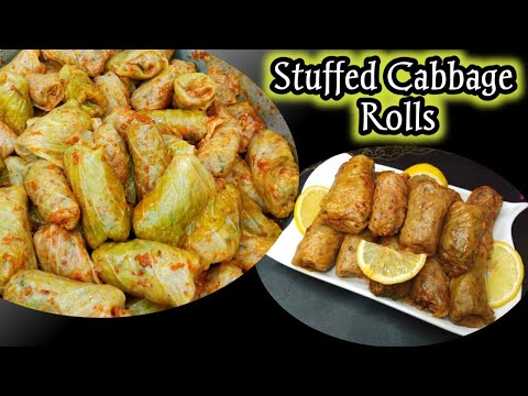 Stuffed Cabbage Rolls | Malfouf Arabic Food | Cabbage Recipe
